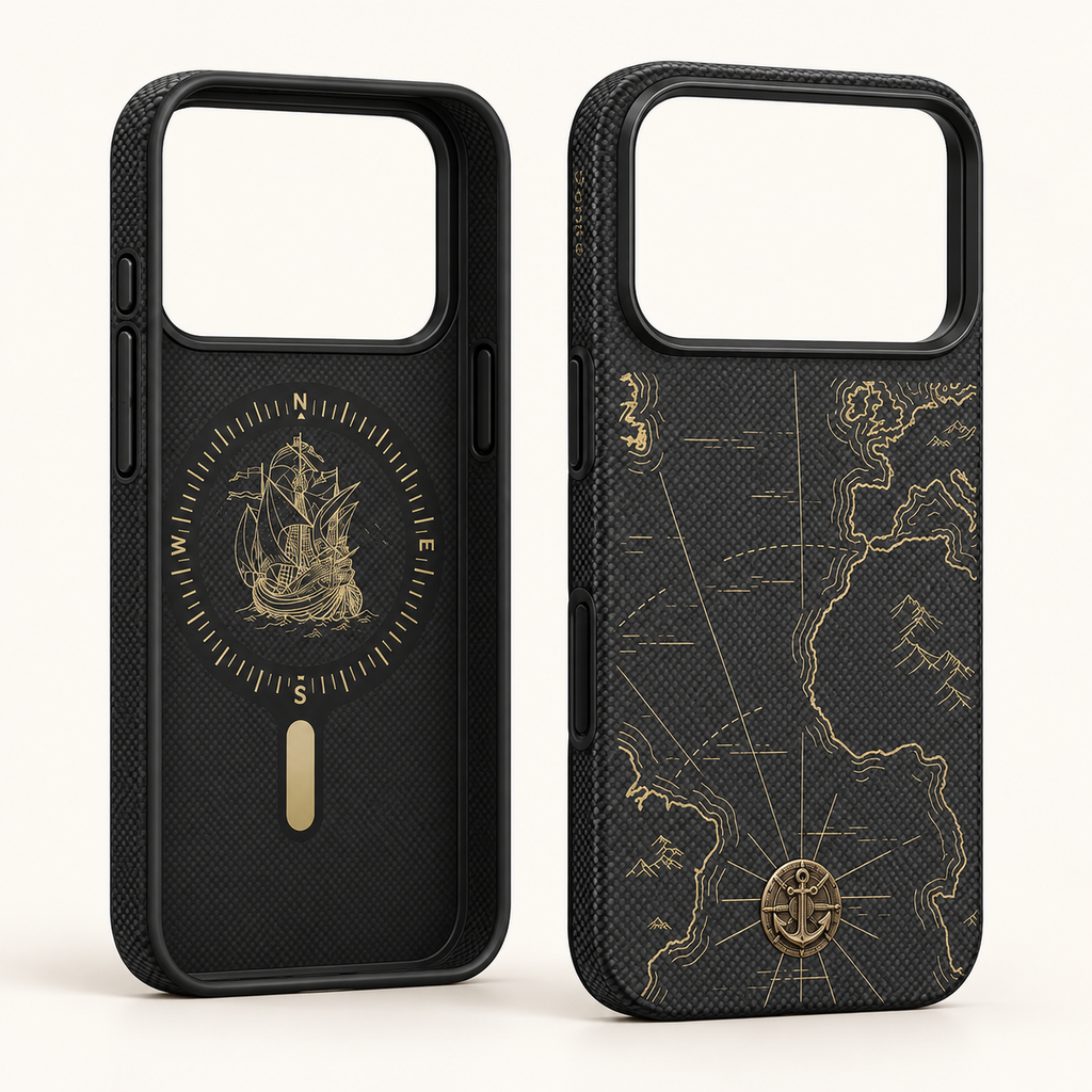 Navigator case — interior magnetic artwork and rear exterior