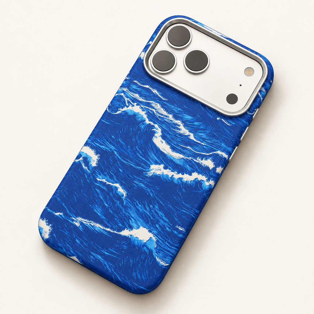 RAYFER Wave MagSafe Case — Blue — studio photograph