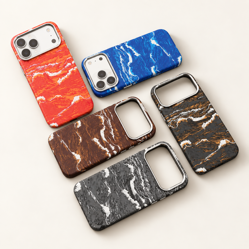 RAYFER Wave case — five colour designs