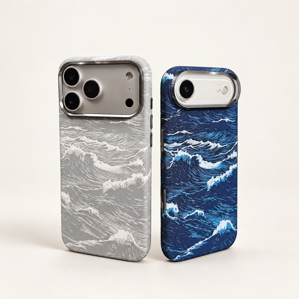 RAYFER Wave case — grey and blue designs